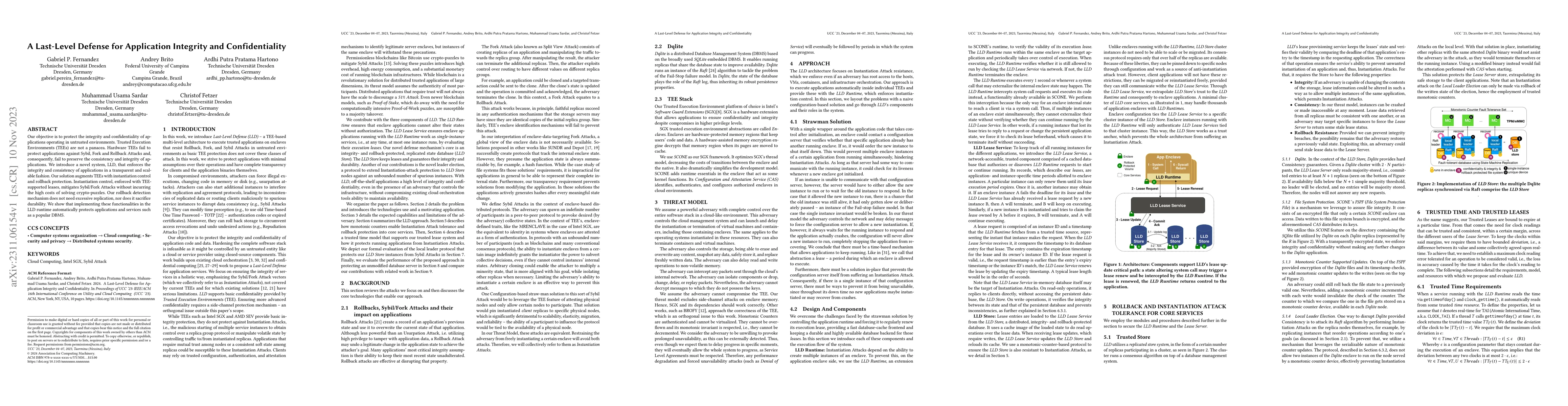 Thumbnail for A Last-Level Defense for Application Integrity and Confidentiality