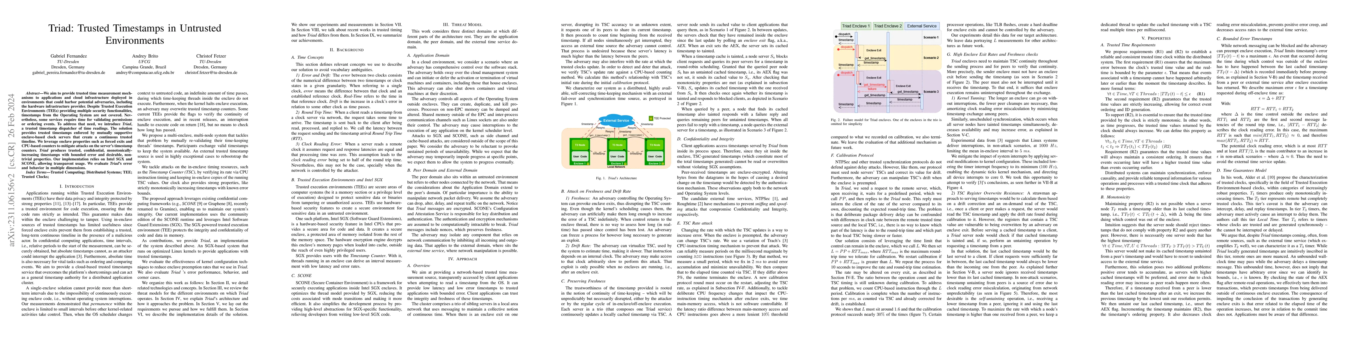 Thumbnail for Triad: Trusted Timestamps in Untrusted Environments