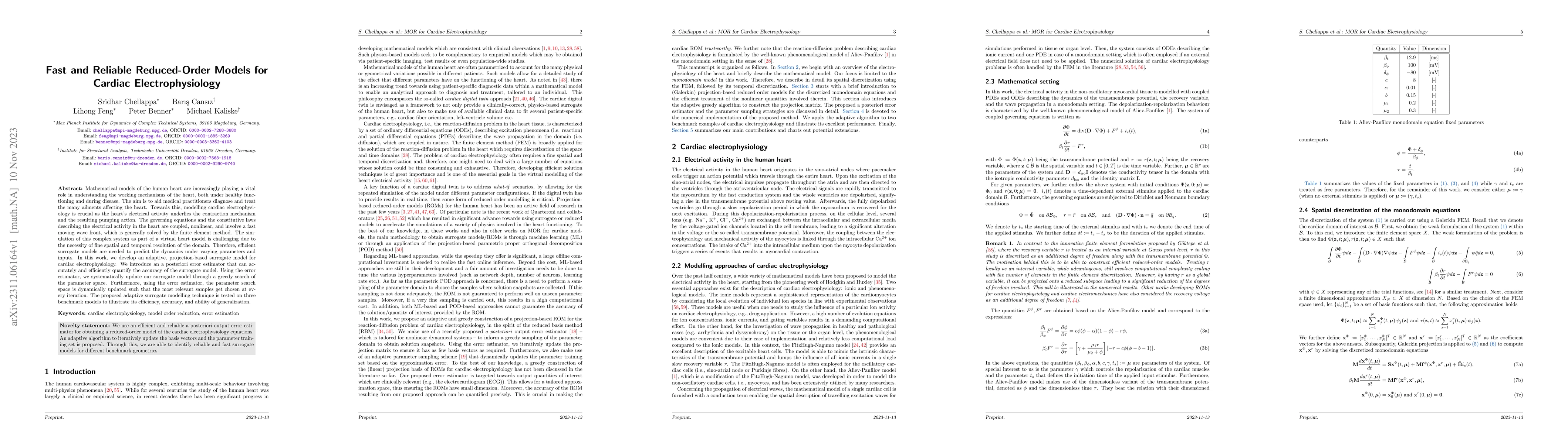 Thumbnail for Fast and Reliable Reduced-Order Models for Cardiac Electrophysiology