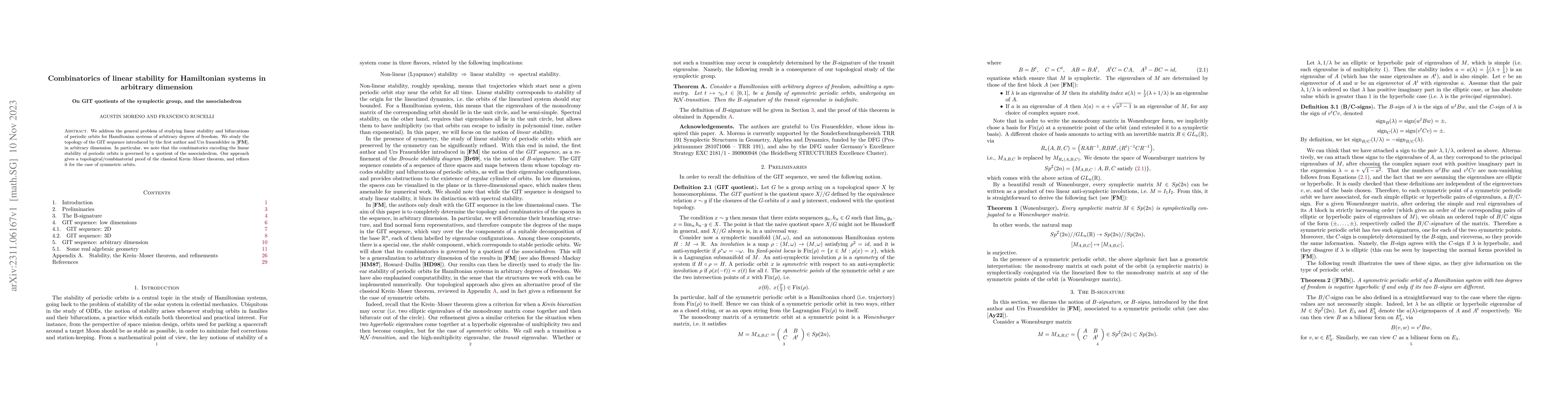 Thumbnail for Combinatorics of linear stability for Hamiltonian systems in arbitrary
  dimension
