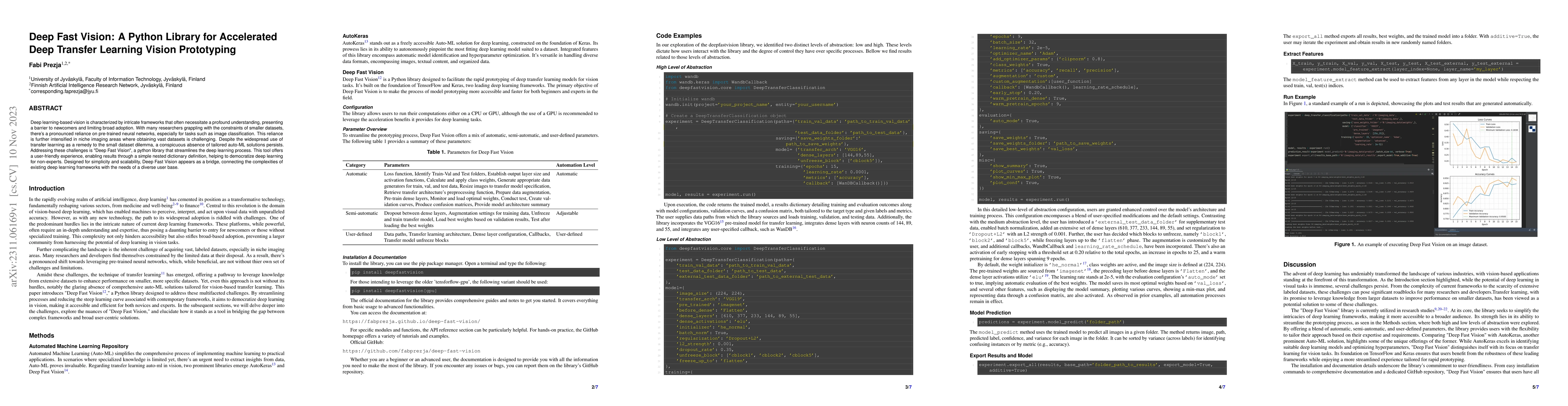 Thumbnail for Deep Fast Vision: A Python Library for Accelerated Deep Transfer
  Learning Vision Prototyping