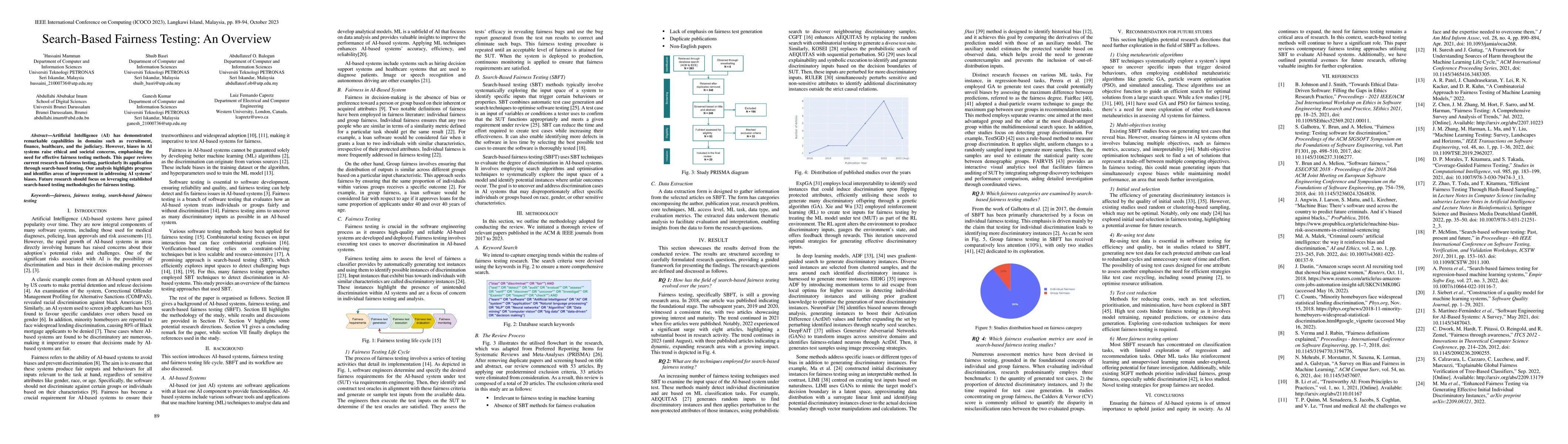 Thumbnail for Search-Based Fairness Testing: An Overview