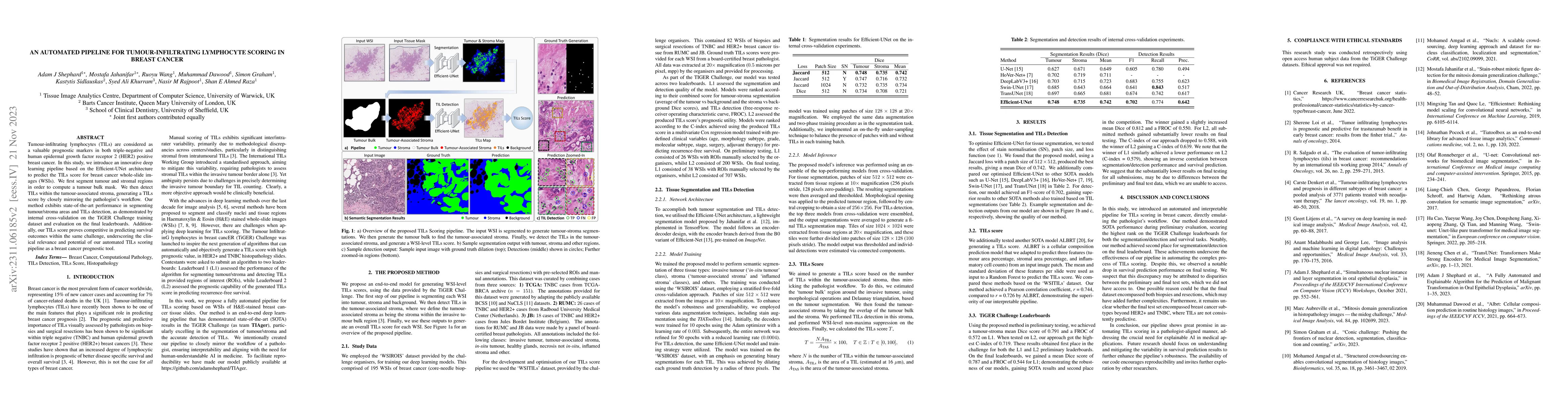 Thumbnail for An Automated Pipeline for Tumour-Infiltrating Lymphocyte Scoring in
  Breast Cancer
