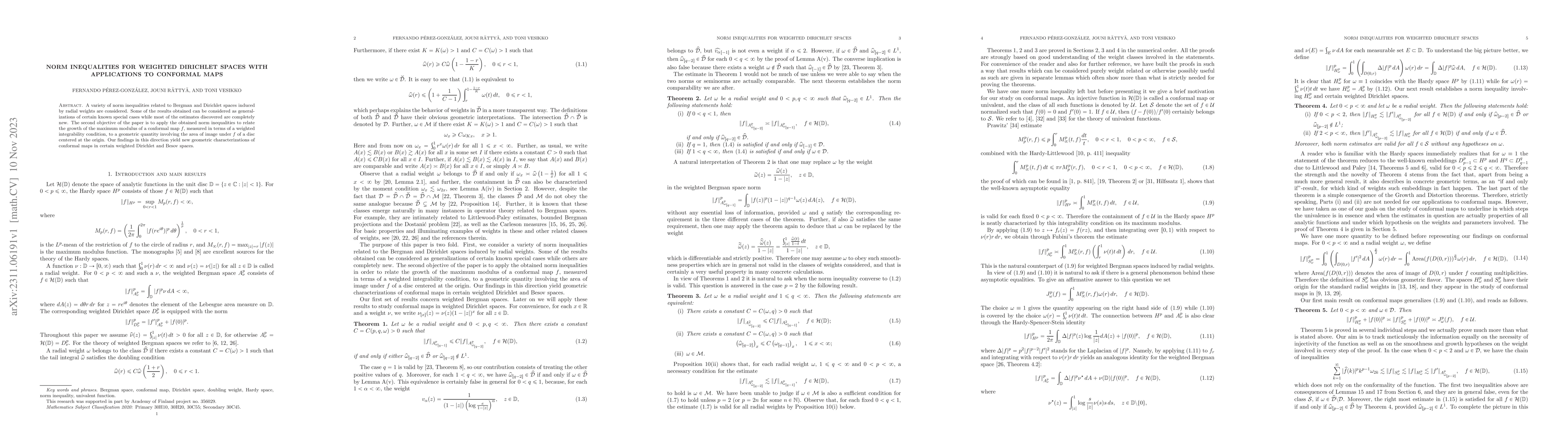 Thumbnail for Norm inequalities for weighted Dirichlet spaces with applications to
  conformal maps