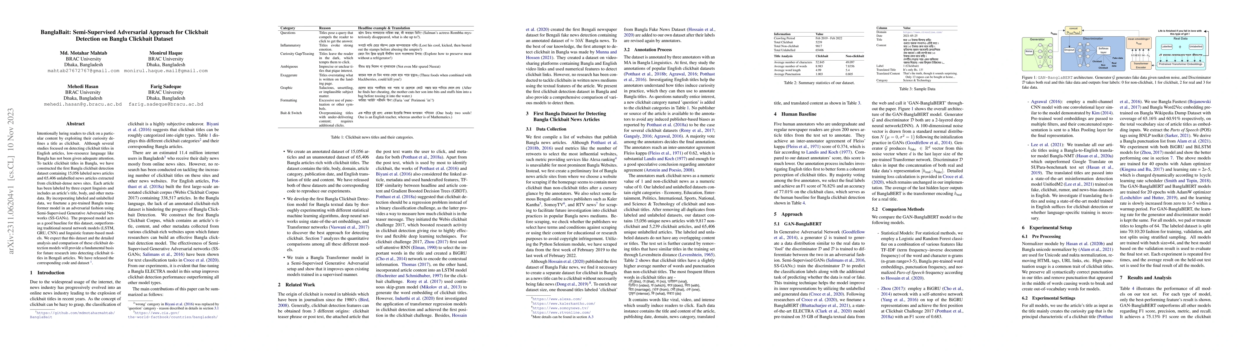 Thumbnail for BanglaBait: Semi-Supervised Adversarial Approach for Clickbait Detection
  on Bangla Clickbait Dataset