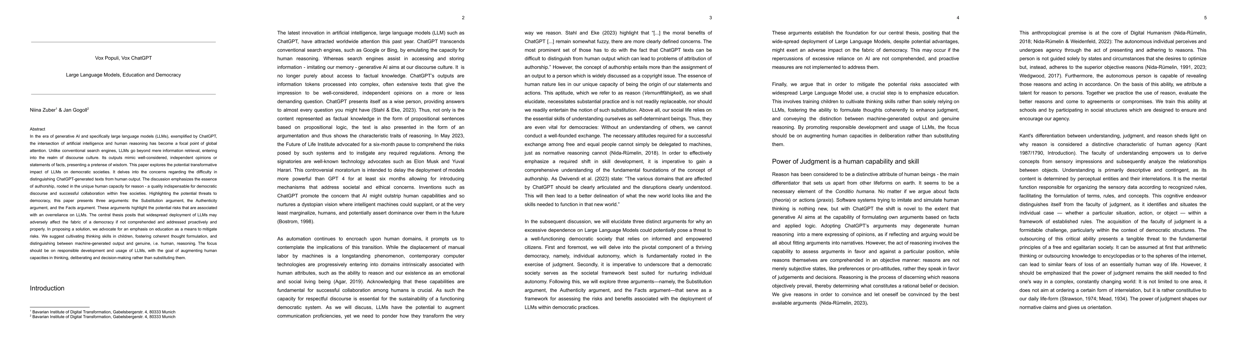 Thumbnail for Vox Populi, Vox ChatGPT: Large Language Models, Education and Democracy