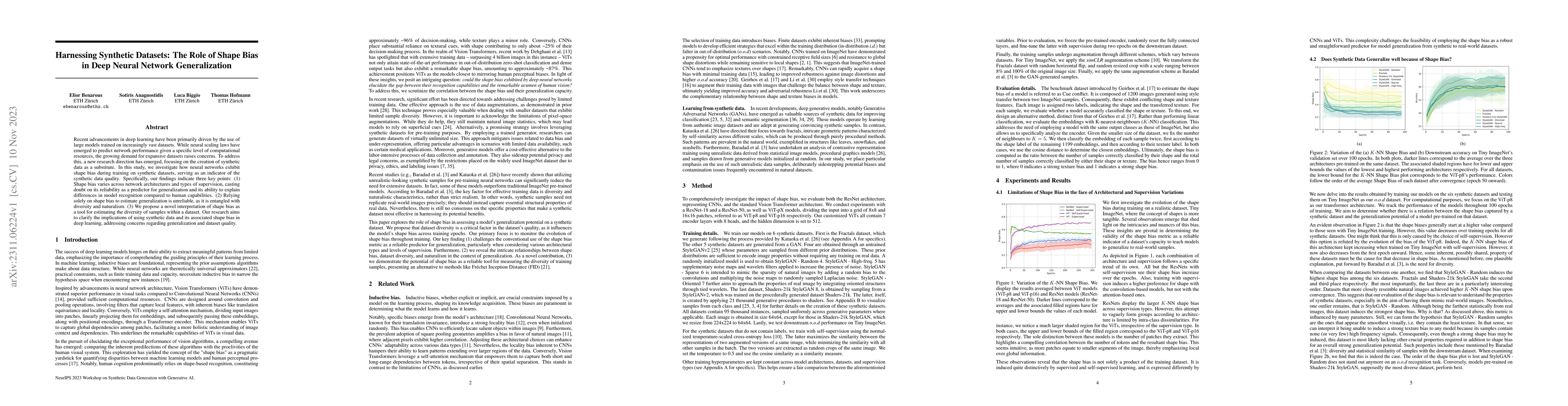Thumbnail for Harnessing Synthetic Datasets: The Role of Shape Bias in Deep Neural
  Network Generalization