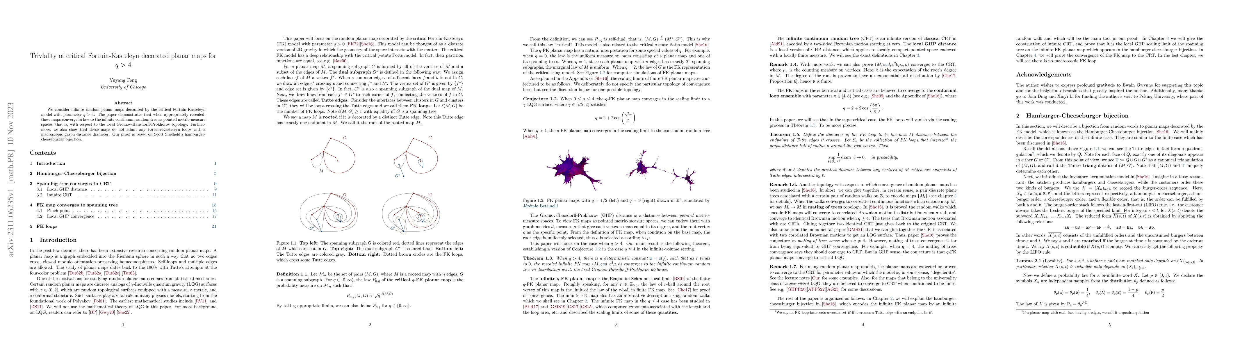 Thumbnail for Triviality of critical Fortuin-Kasteleyn decorated planar maps for $q>4$