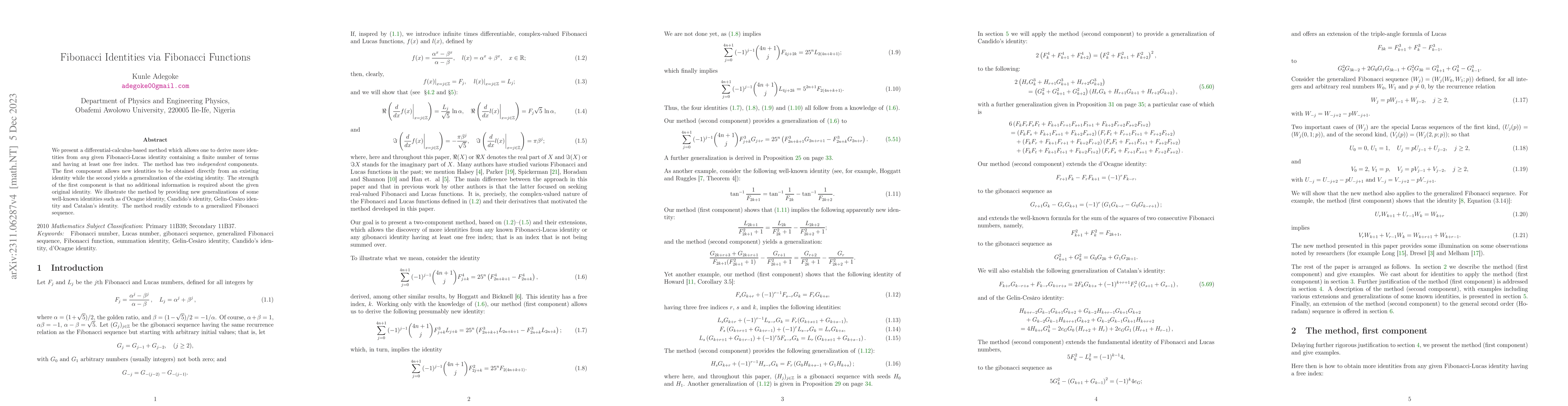 Thumbnail for Fibonacci Identities via Fibonacci Functions