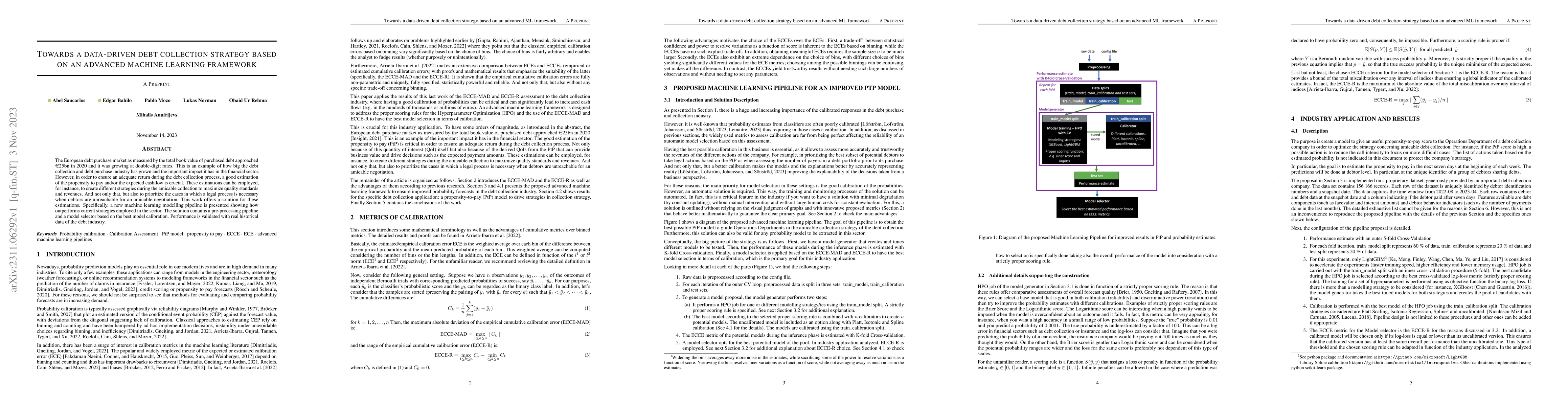 Thumbnail for Towards a data-driven debt collection strategy based on an advanced
  machine learning framework