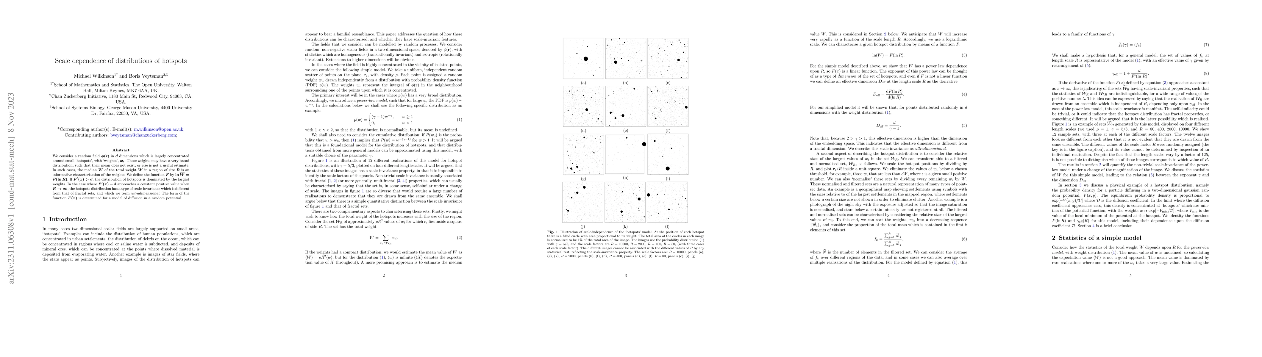 Thumbnail for Scale dependence of distributions of hotspots