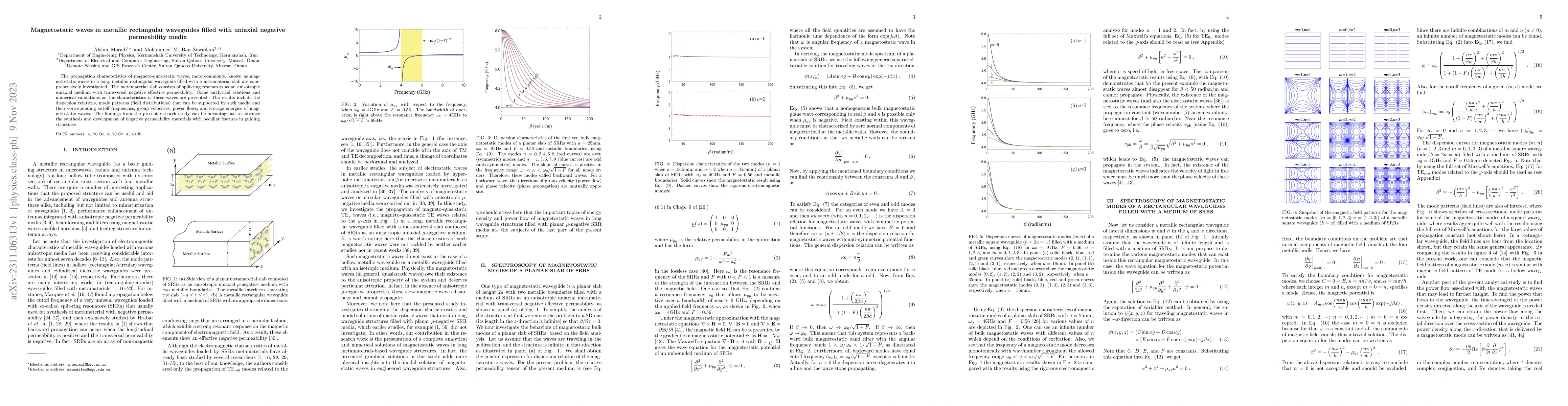 Thumbnail for Magnetostatic waves in metallic rectangular waveguides filled with
  uniaxial negative permeability media