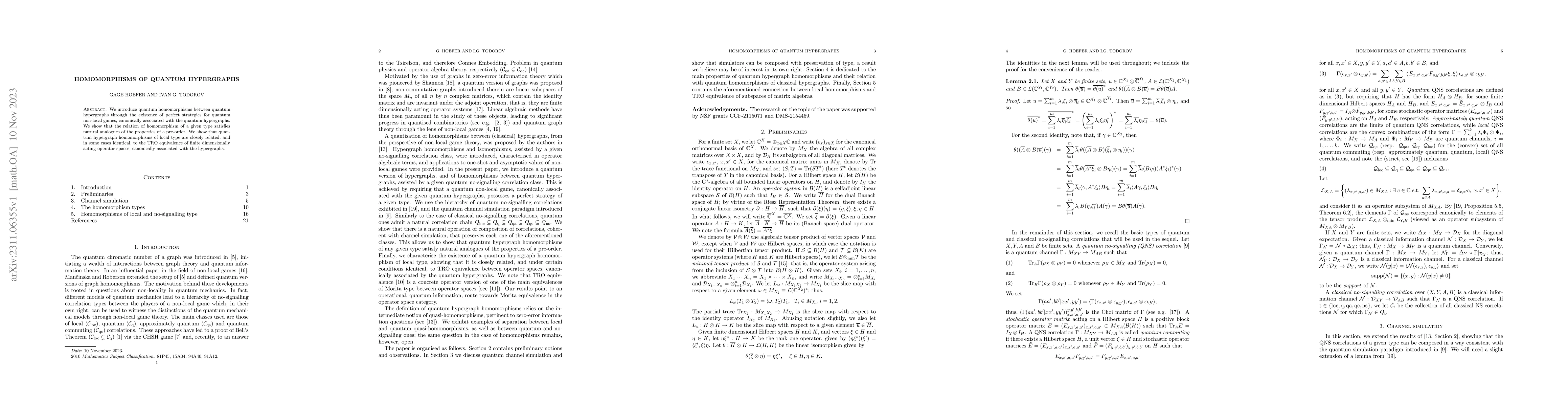 Thumbnail for Homomorphisms of quantum hypergraphs