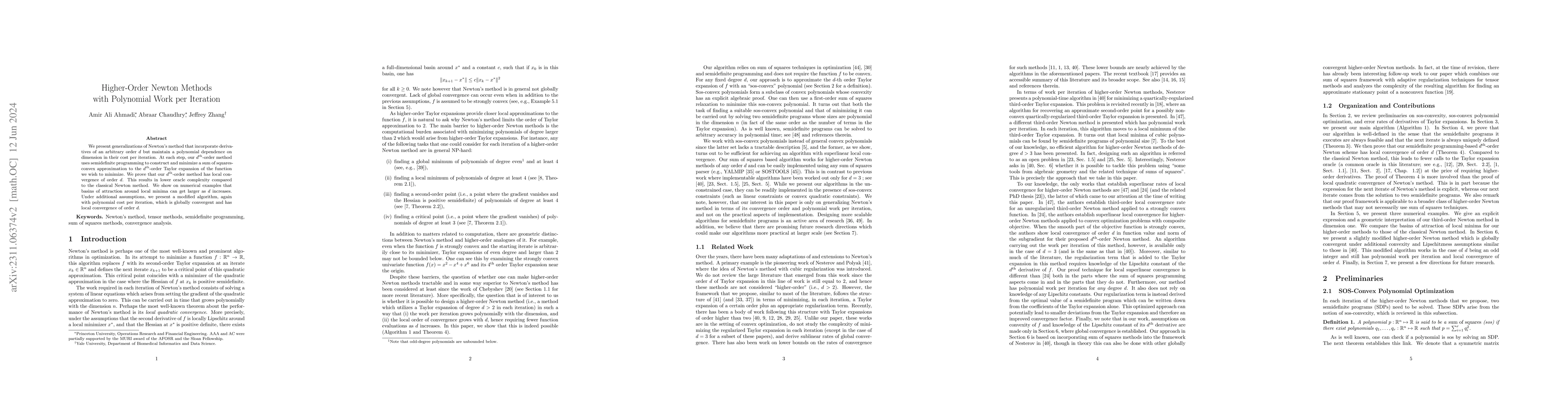 Thumbnail for Higher-Order Newton Methods with Polynomial Work per Iteration