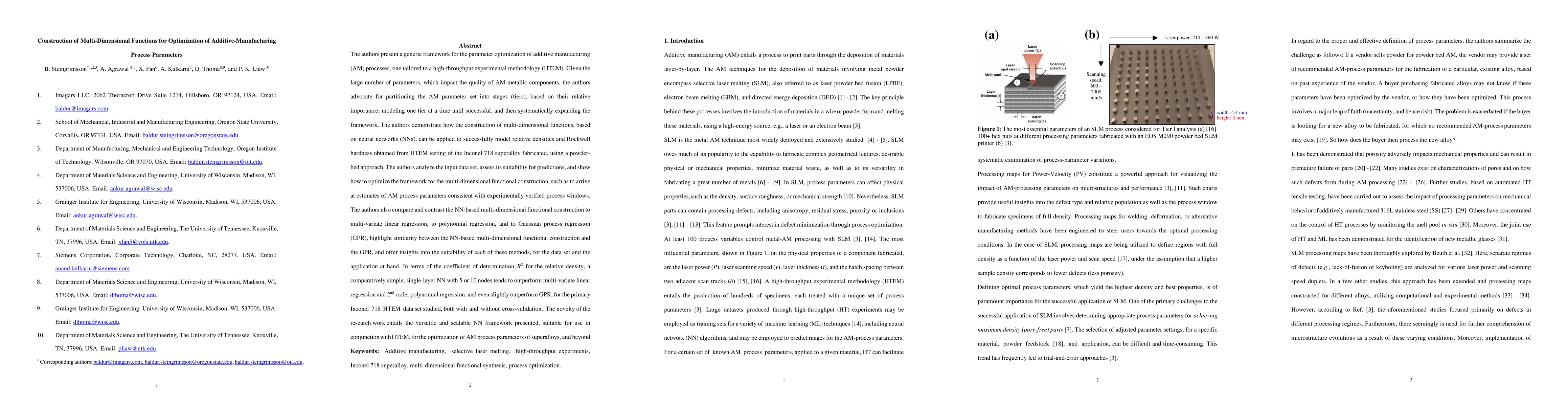 Thumbnail for Construction of Multi-Dimensional Functions for Optimization of
  Additive-Manufacturing Process Parameters