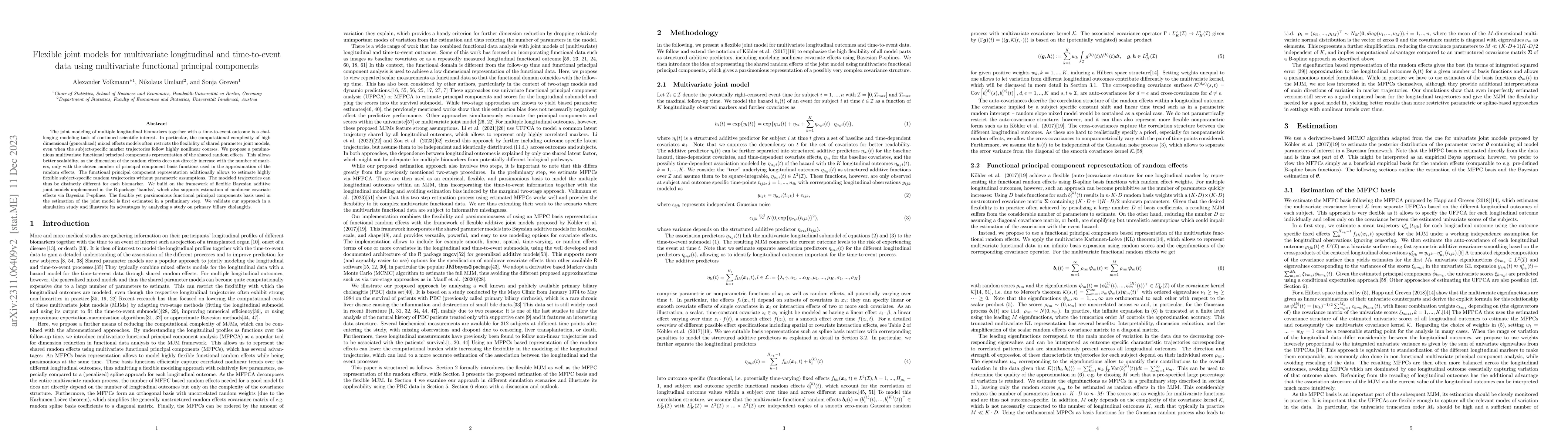 Thumbnail for Flexible joint models for multivariate longitudinal and time-to-event
  data using multivariate functional principal components