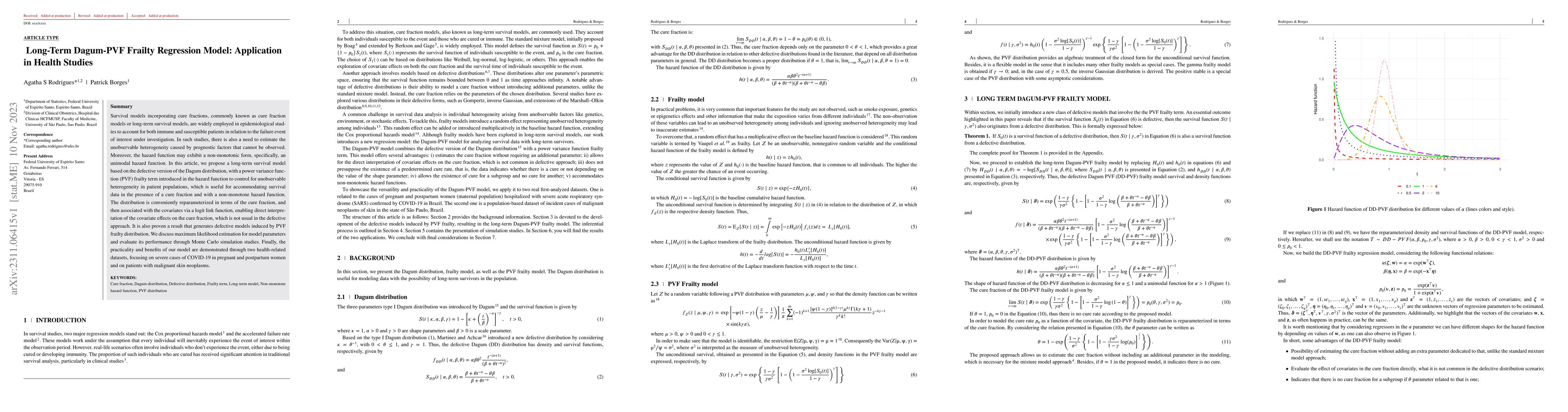 Thumbnail for Long-Term Dagum-PVF Frailty Regression Model: Application in Health
  Studies