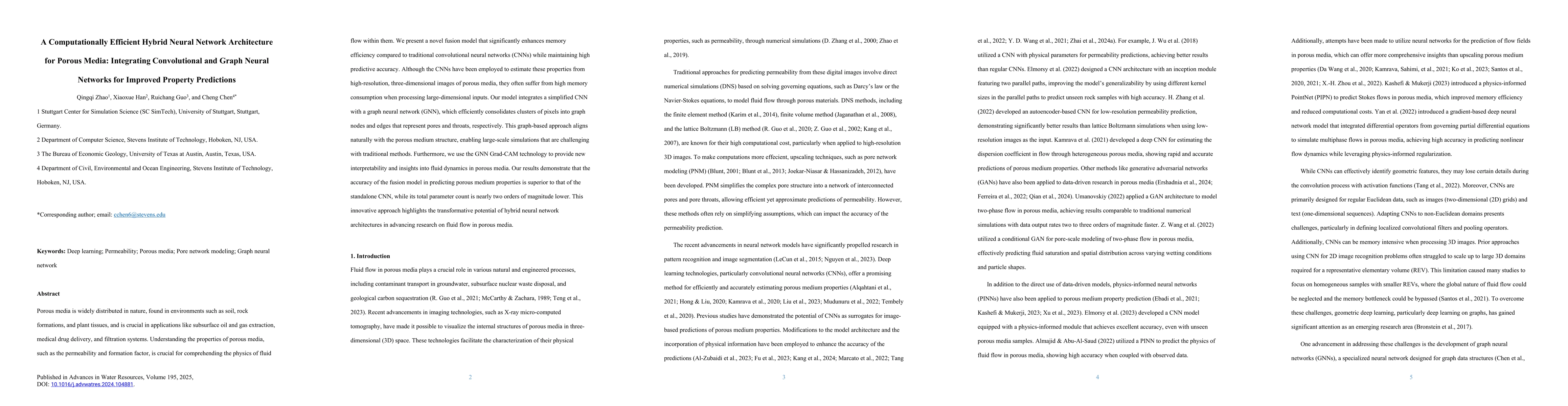 Thumbnail for A Computationally Efficient Hybrid Neural Network Architecture for
  Porous Media: Integrating CNNs and GNNs for Improved Permeability Prediction