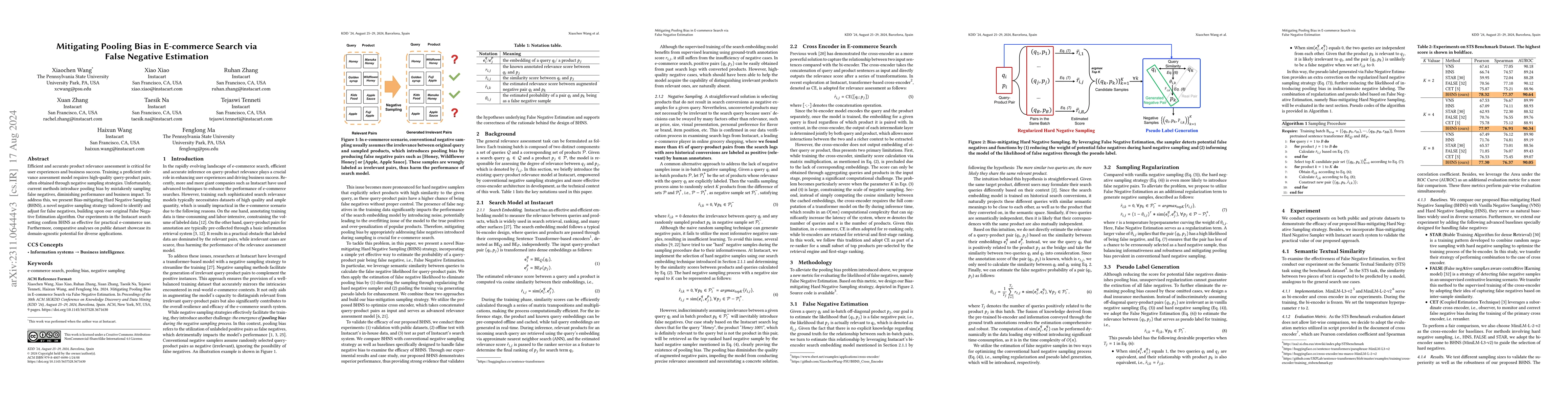 Thumbnail for Mitigating Pooling Bias in E-commerce Search via False Negative
  Estimation