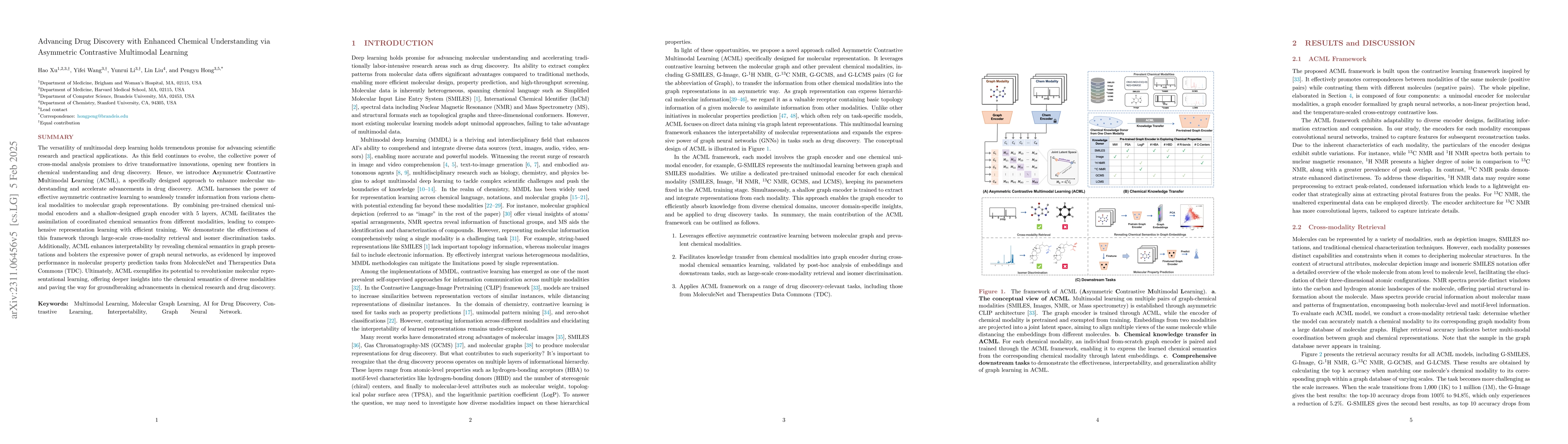 Thumbnail for Asymmetric Contrastive Multimodal Learning for Advancing Chemical
  Understanding
