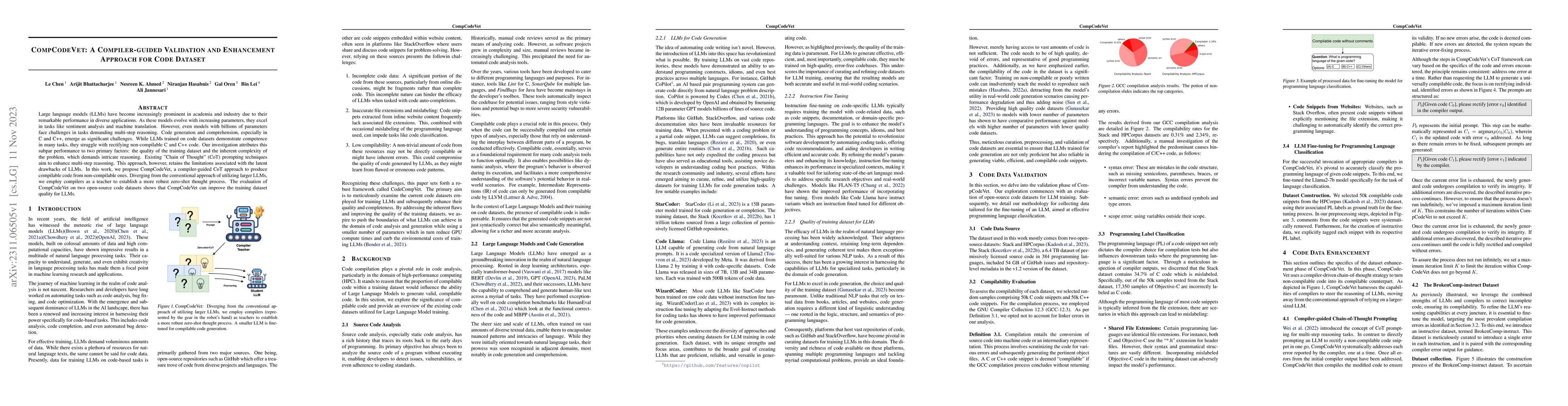 Thumbnail for CompCodeVet: A Compiler-guided Validation and Enhancement Approach for
  Code Dataset