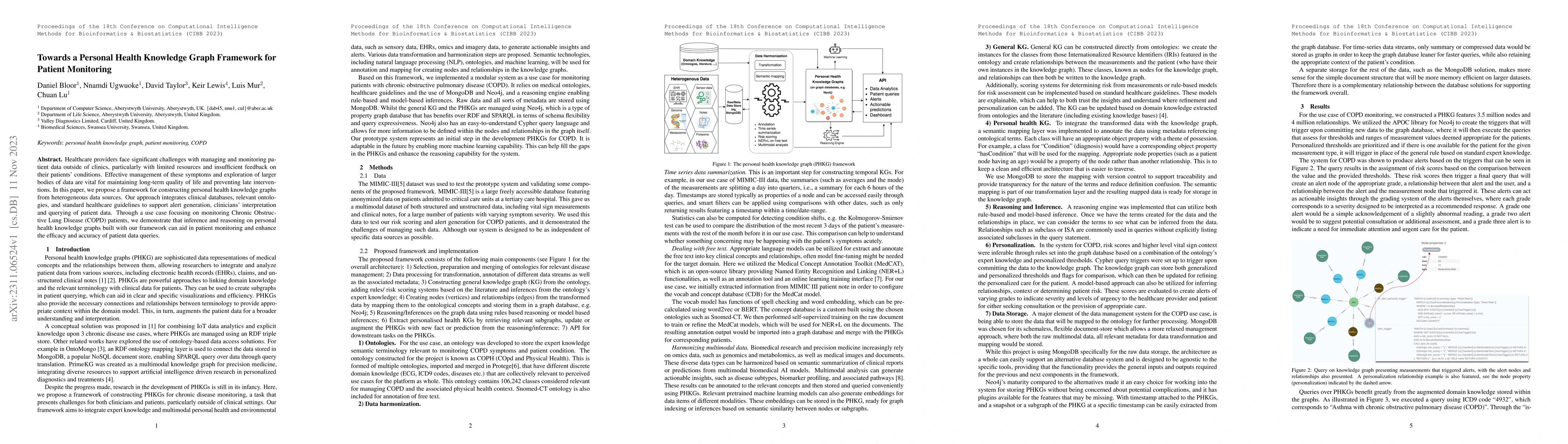 Thumbnail for Towards a Personal Health Knowledge Graph Framework for Patient
  Monitoring