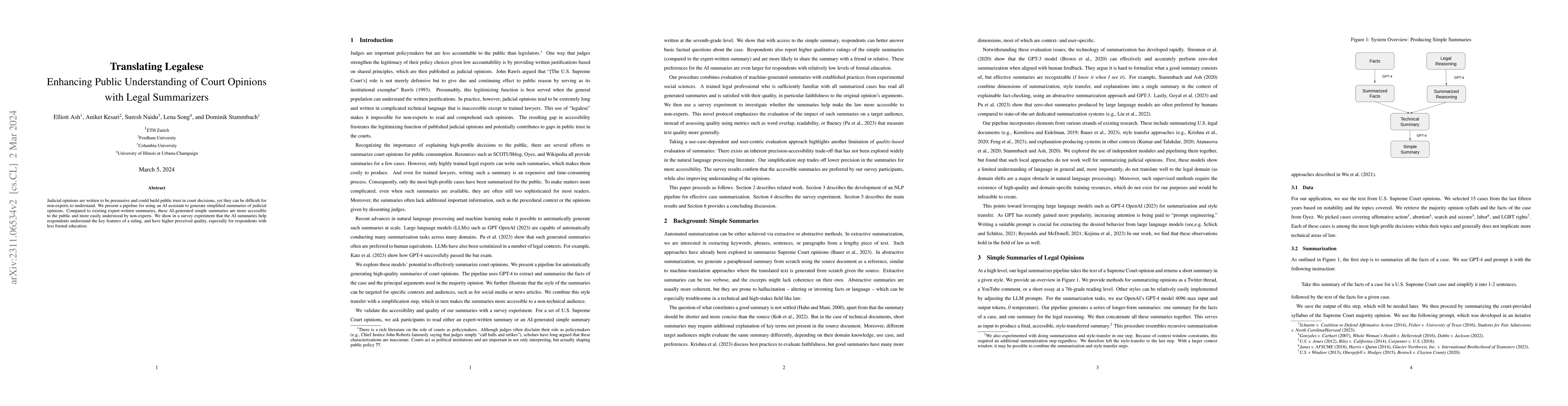 Thumbnail for Translating Legalese: Enhancing Public Understanding of Court Opinions
  with Legal Summarizers