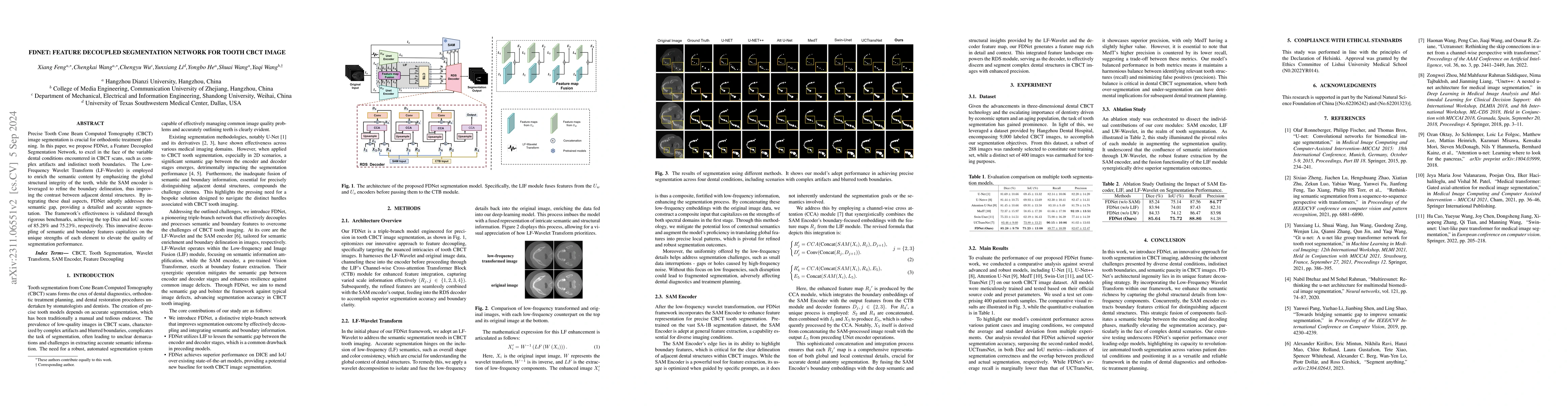 Thumbnail for FDNet: Feature Decoupled Segmentation Network for Tooth CBCT Image