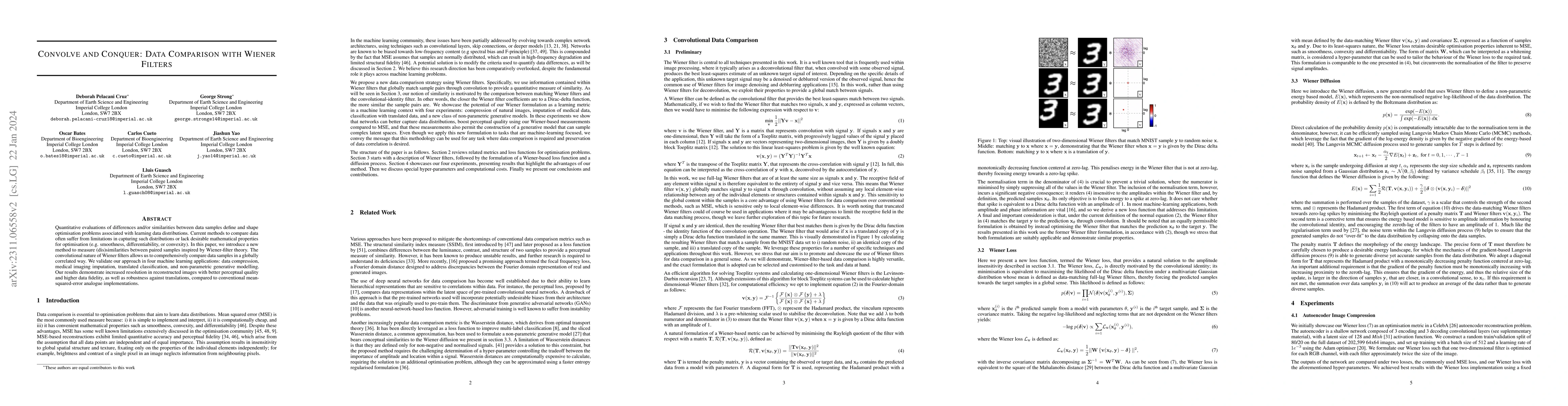 Thumbnail for Convolve and Conquer: Data Comparison with Wiener Filters