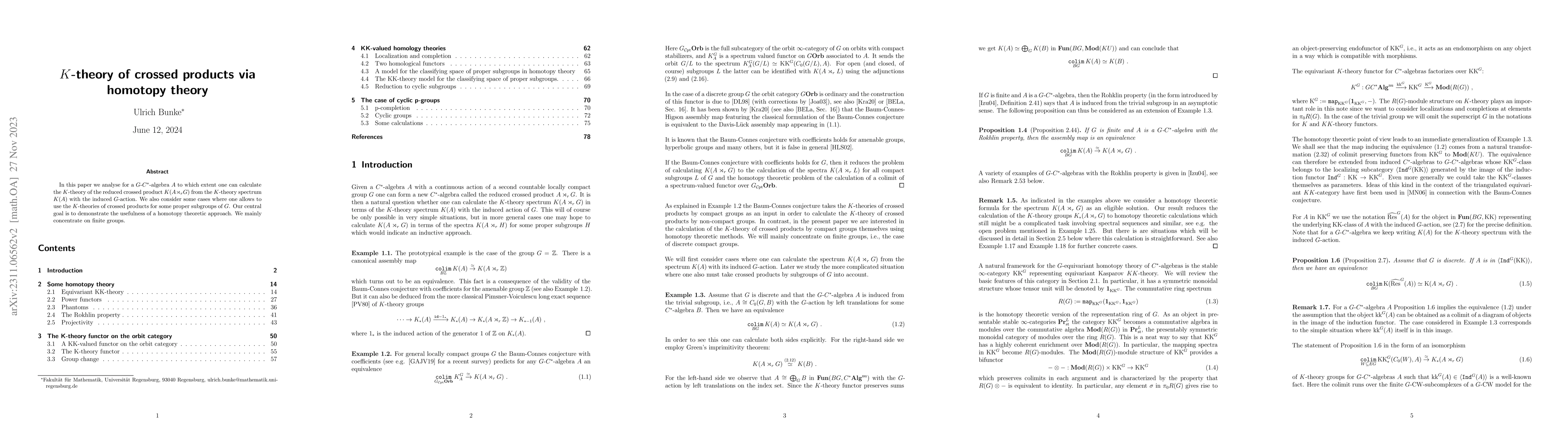 Thumbnail for $K$-theory of crossed products via homotopy theory