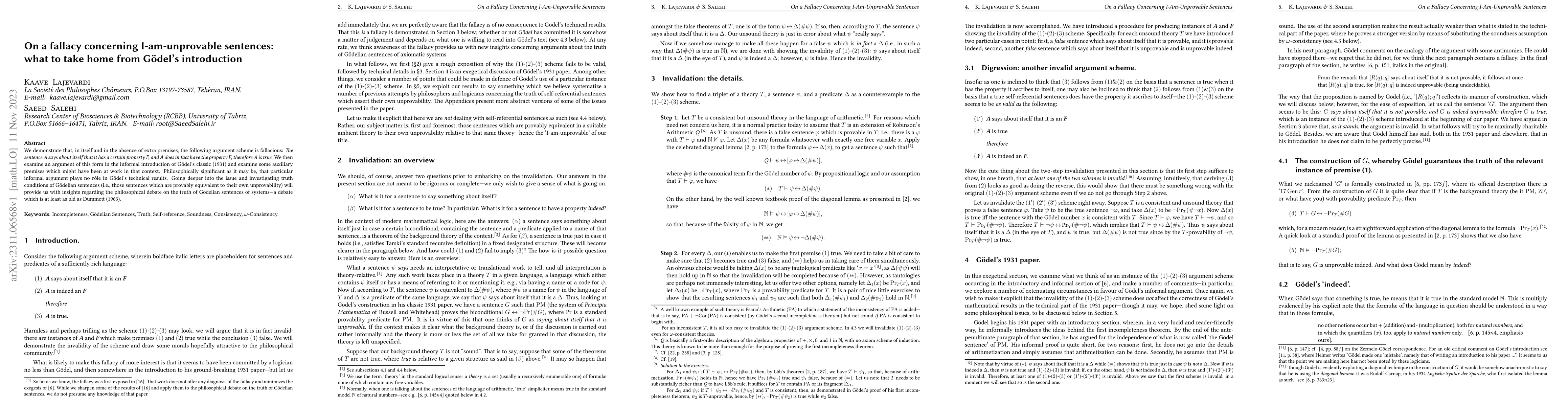 Thumbnail for On a fallacy concerning I-am-unprovable sentences: what to take home
  from Goedel's introduction