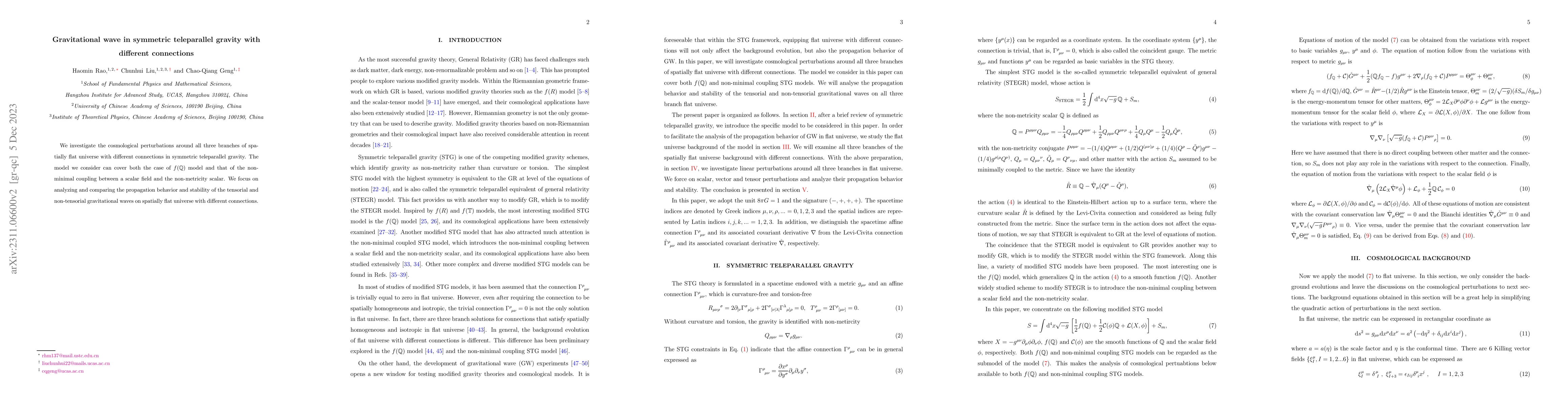 Thumbnail for Gravitational wave in symmetric teleparallel gravity with different
  connections