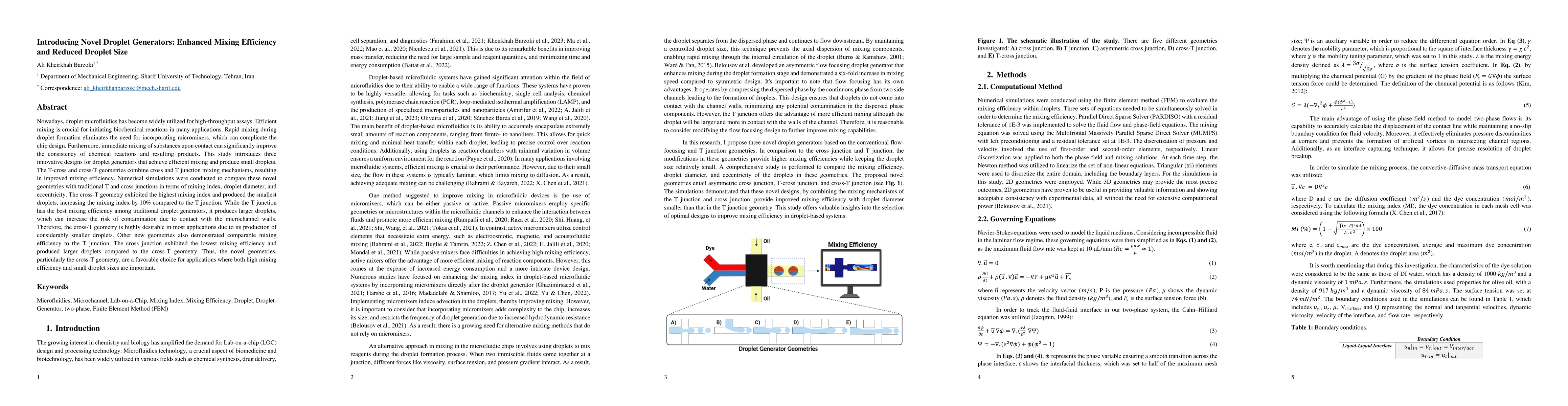 Thumbnail for Introducing Novel Droplet Generators: Enhanced Mixing Efficiency and
  Reduced Droplet Size