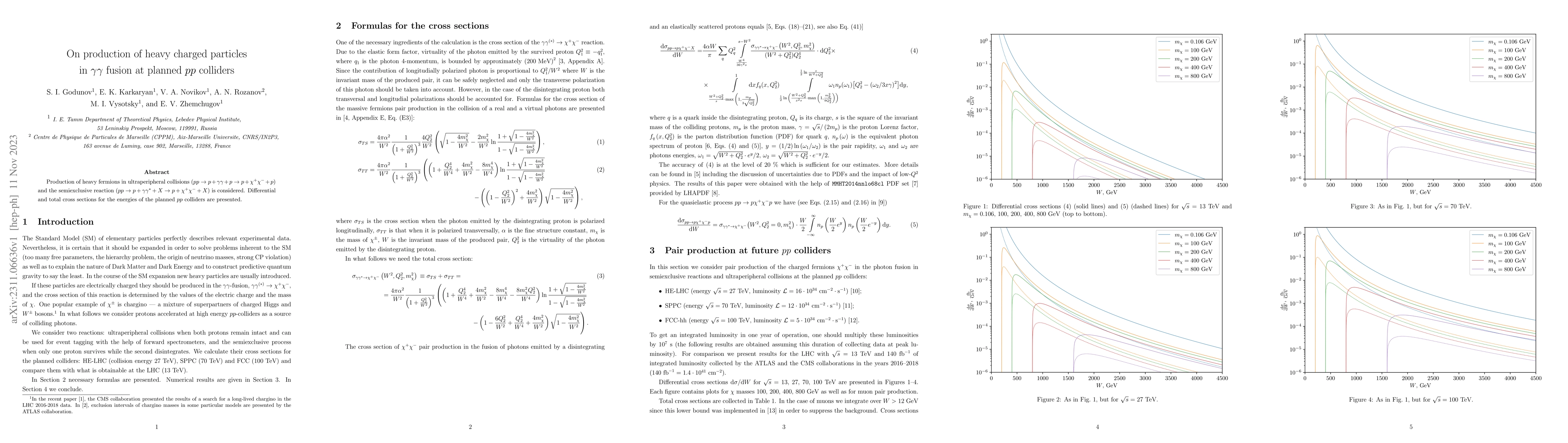 Thumbnail for On production of heavy charged particles in $\gamma\gamma$ fusion at
  planned $pp$ colliders