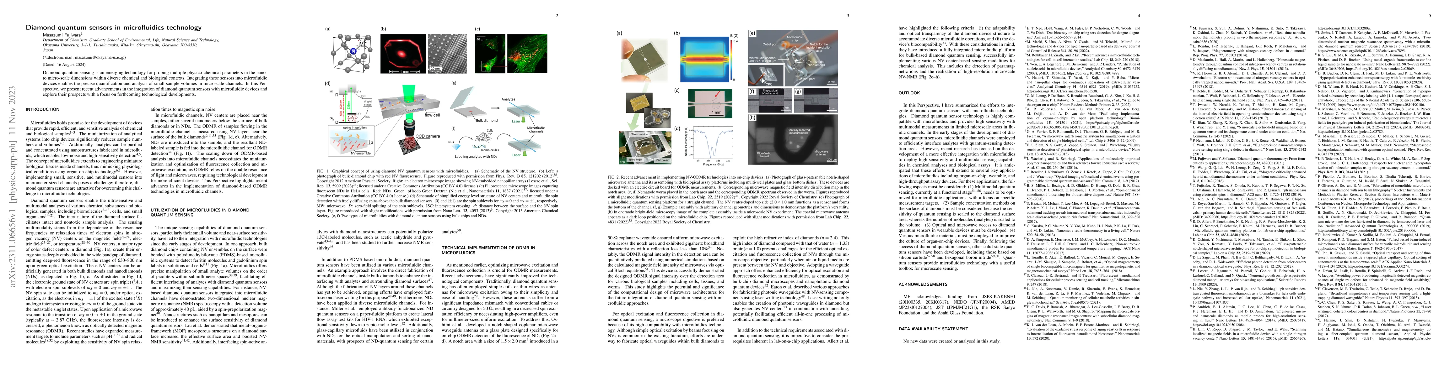 Thumbnail for Diamond quantum sensors in microfluidics technology