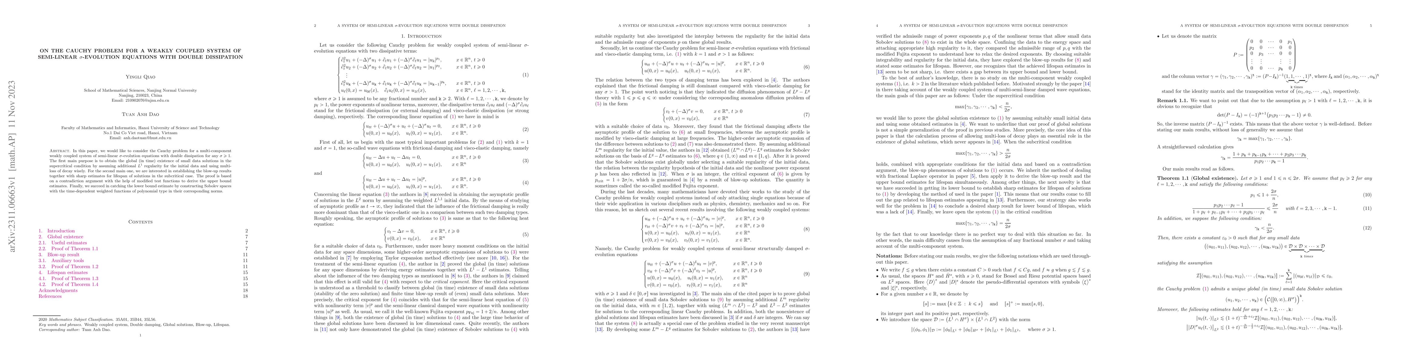 Thumbnail for On the Cauchy problem for a weakly coupled system of semi-linear
  $\sigma$-evolution equations with double dissipation