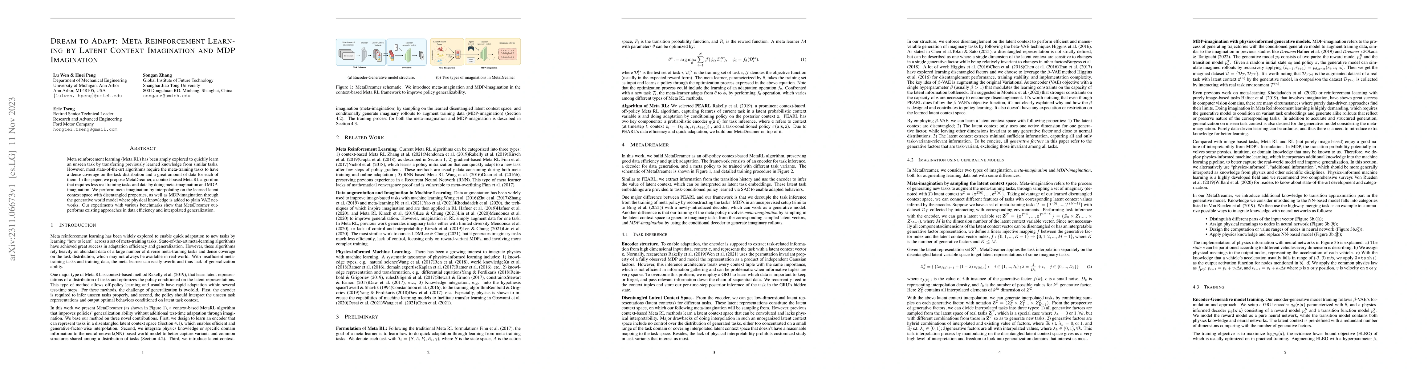 Thumbnail for Dream to Adapt: Meta Reinforcement Learning by Latent Context
  Imagination and MDP Imagination