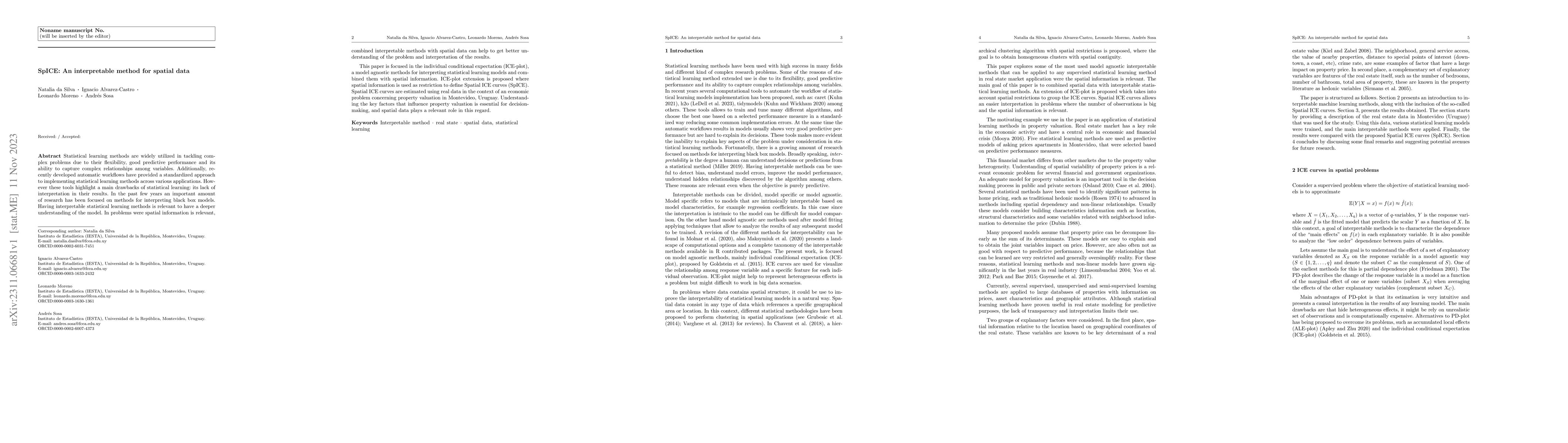 Thumbnail for SpICE: An interpretable method for spatial data