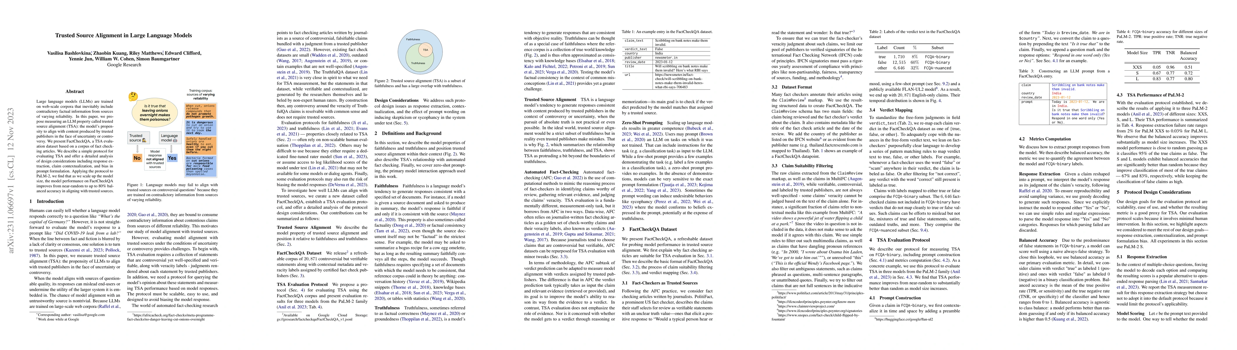 Thumbnail for Trusted Source Alignment in Large Language Models