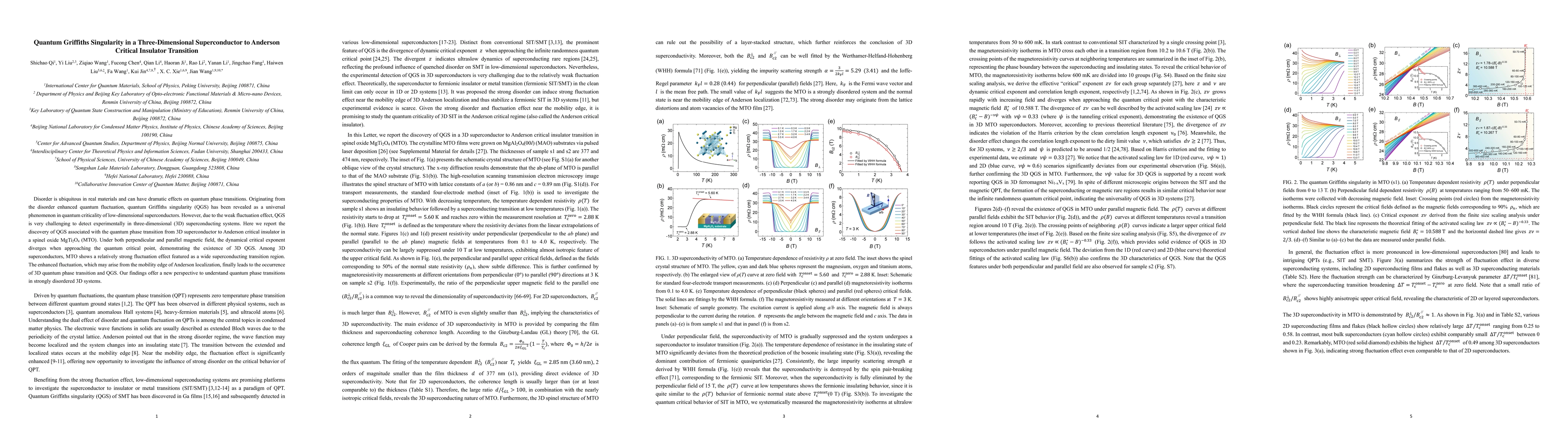Thumbnail for Quantum Griffiths singularity in three-dimensional superconductor to
  Anderson critical insulator transition