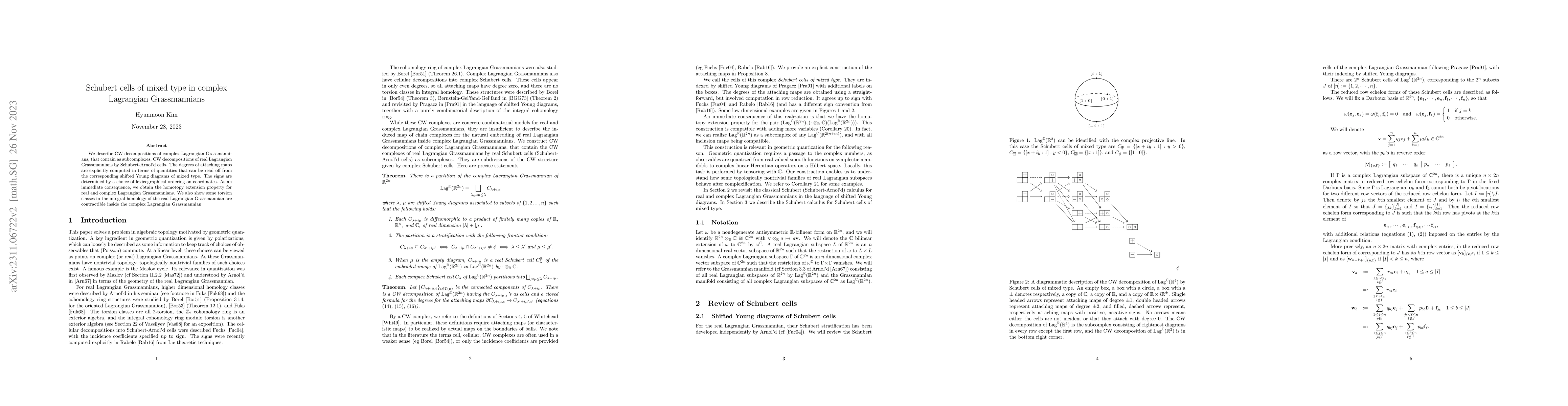 Thumbnail for Schubert cells of mixed type in complex Lagrangian Grassmannians