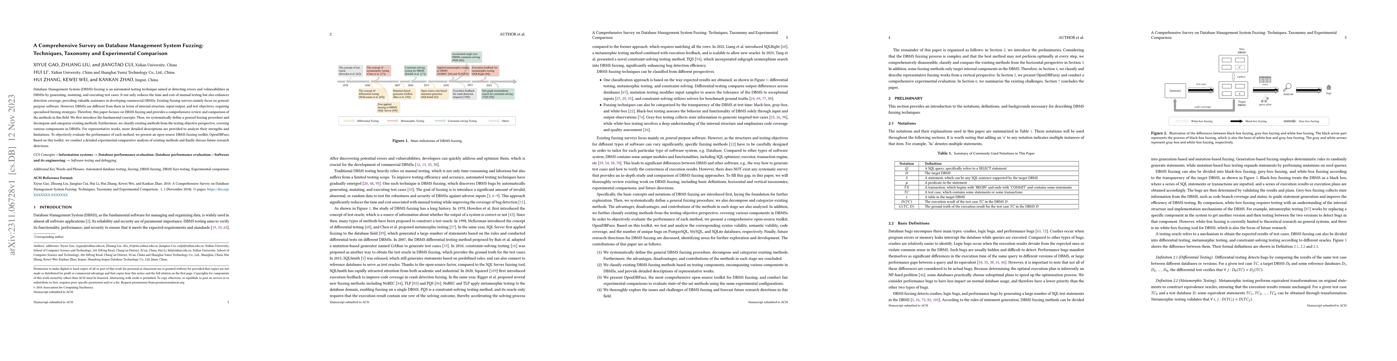 Thumbnail for A Comprehensive Survey on Database Management System Fuzzing:
  Techniques, Taxonomy and Experimental Comparison