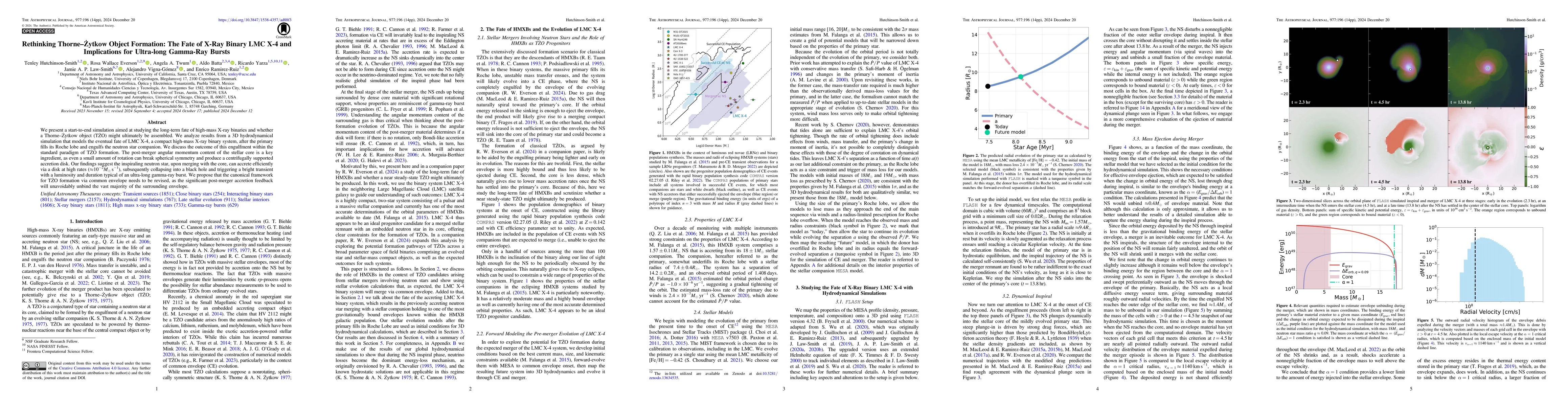 Thumbnail for Rethinking Thorne-\.Zytkow Object Formation: The Fate of X-ray Binary
  LMC X-4 and Implications for Ultra-long Gamma-ray Bursts