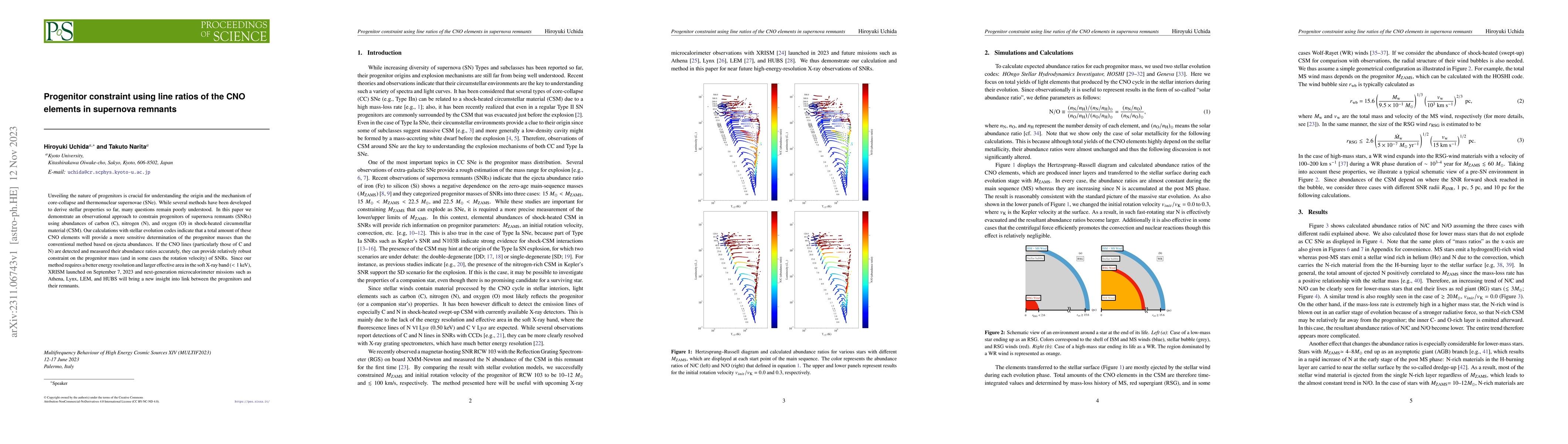 Thumbnail for Progenitor constraint using line ratios of the CNO elements in supernova
  remnants