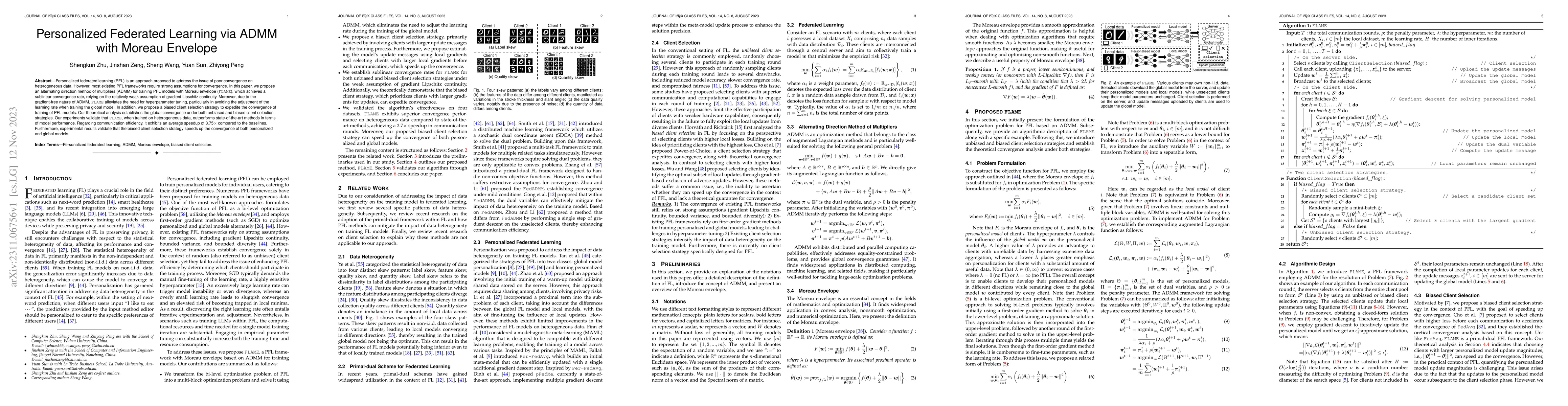 Thumbnail for Personalized Federated Learning via ADMM with Moreau Envelope