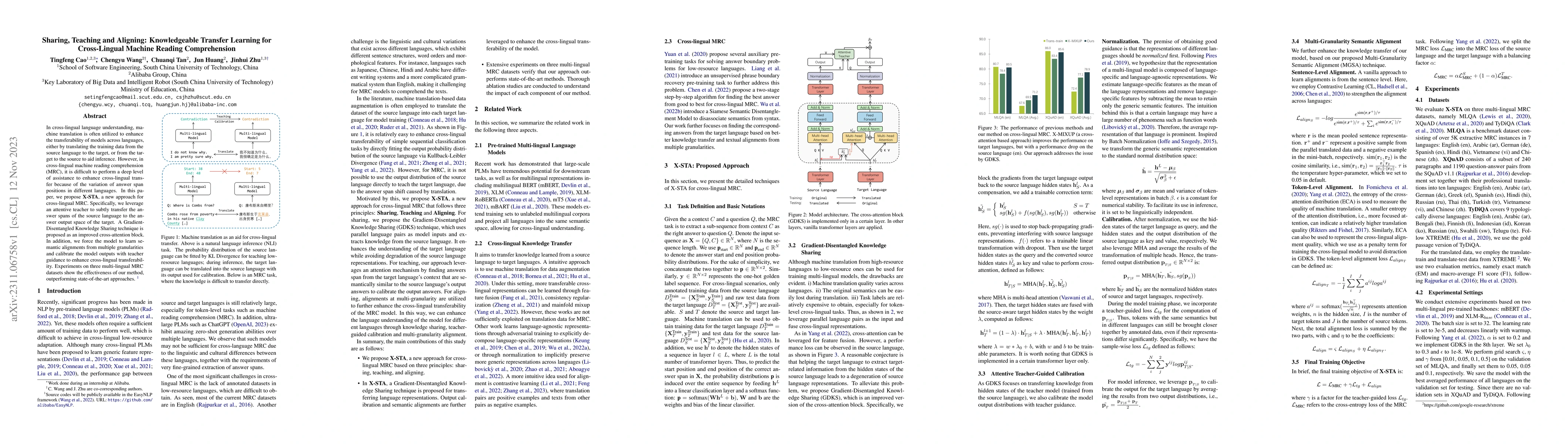 Thumbnail for Sharing, Teaching and Aligning: Knowledgeable Transfer Learning for
  Cross-Lingual Machine Reading Comprehension