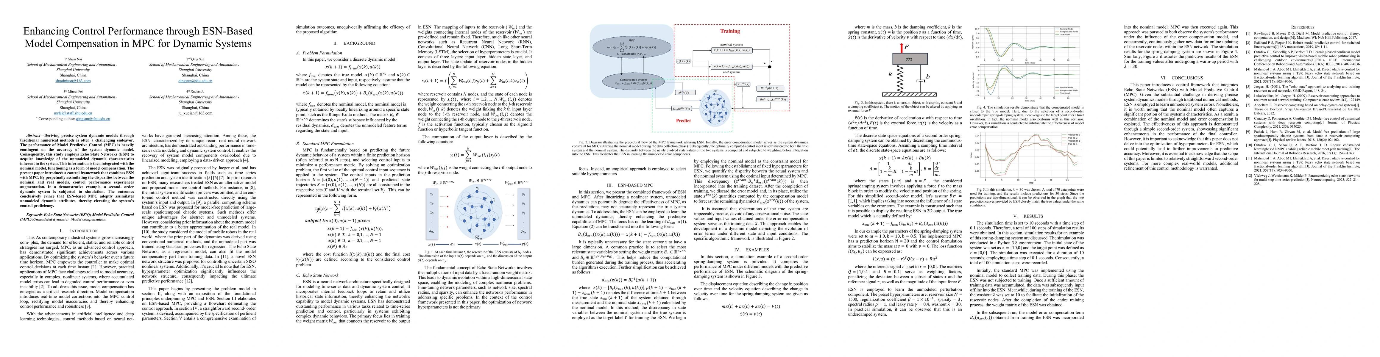Thumbnail for Enhancing Control Performance through ESN-Based Model Compensation in
  MPC for Dynamic Systems