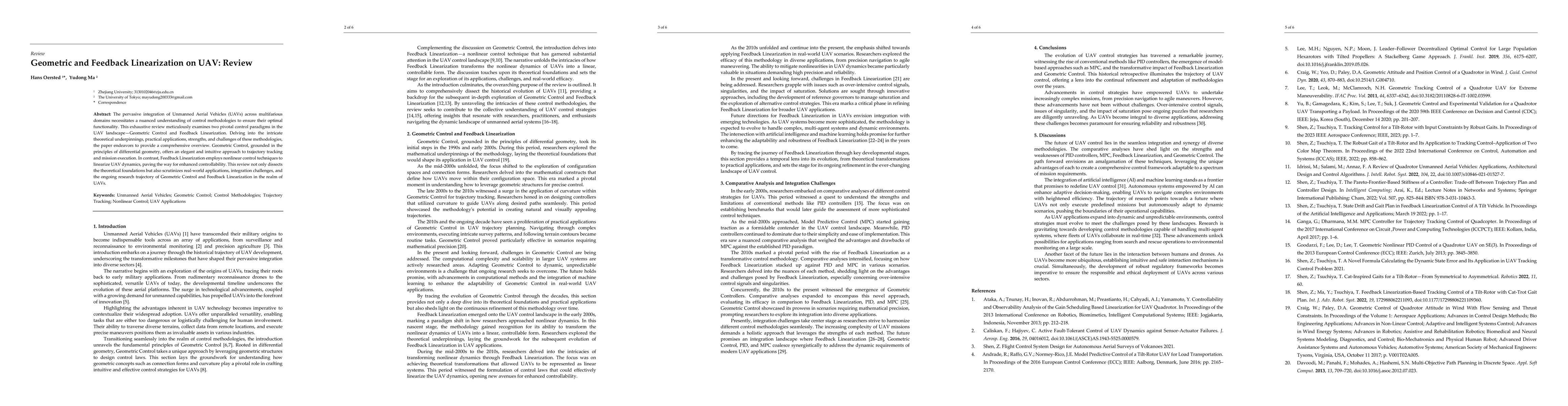 Thumbnail for Geometric and Feedback Linearization on UAV: Review