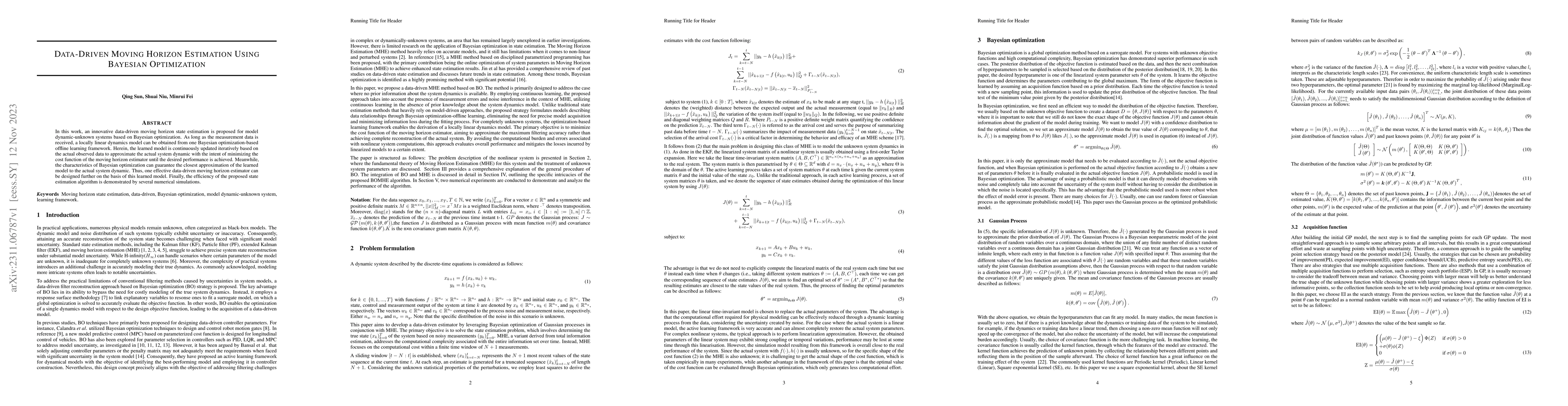 Thumbnail for Data-Driven Moving Horizon Estimation Using Bayesian Optimization