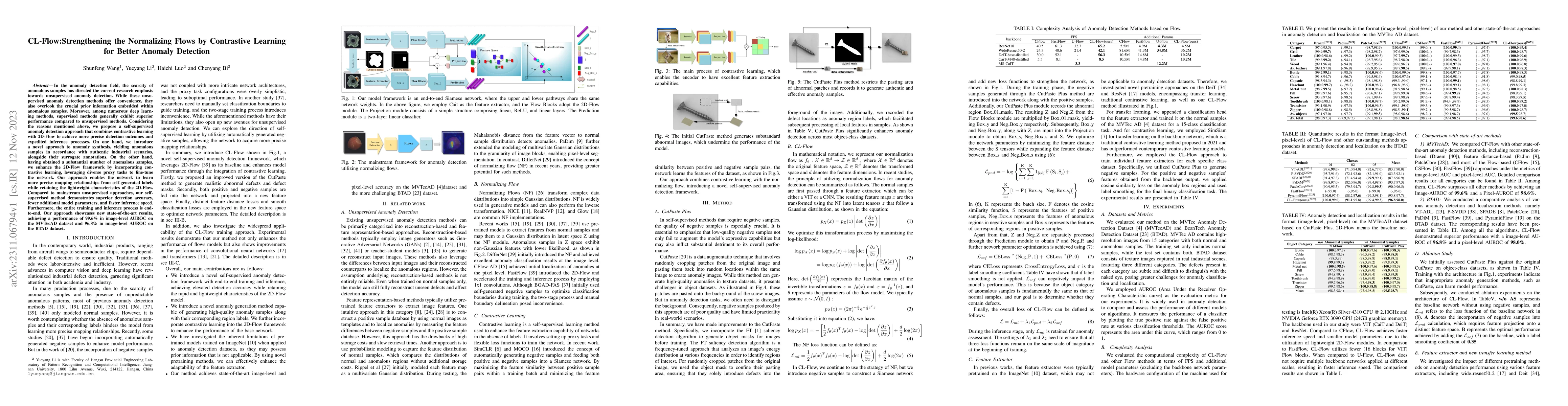 Thumbnail for CL-Flow:Strengthening the Normalizing Flows by Contrastive Learning for
  Better Anomaly Detection